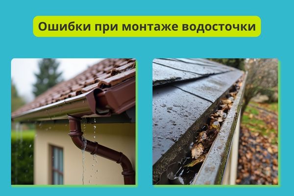 Частые ошибки при устройстве водосточной системы фото